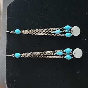 Mother of Pearl Chain Dangle Earrings Box A/1